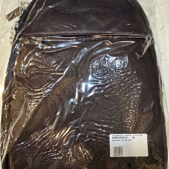 New KENNETH COLE REACTION Brown LEATHER Laptop Bag SLING Crossbody KCR571078117 - Picture 7 of 7